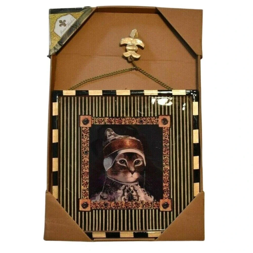 Vintage Annie Modica Royal Cats Wall Art Set Renaissance Cat Decor